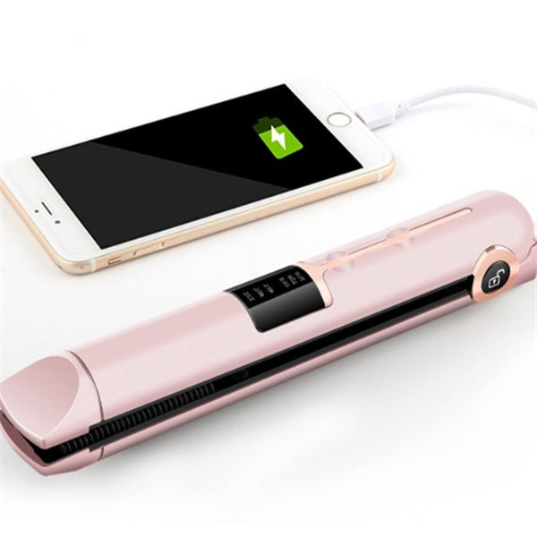 Portable Wireless Hair Straightener Compact Design - Ideal for Travel and On-the-Go Styling
