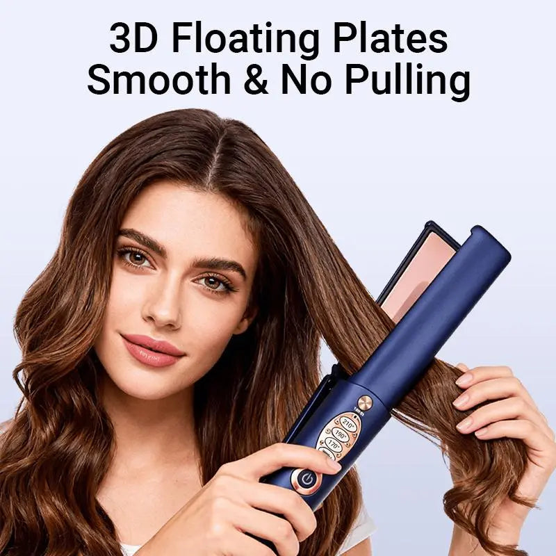 Premium 2-in-1 Cordless Flat Iron & Curler - Titanium Plates, 5000mAh, 210°C