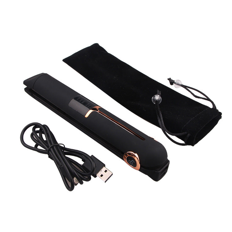 Wireless Hair Straightener with USB Charging - Portable 2-in-1 Styling Tool