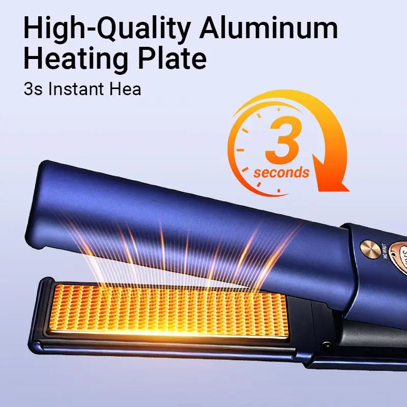 Premium 2-in-1 Cordless Flat Iron & Curler - Titanium Plates, 5000mAh, 210°C