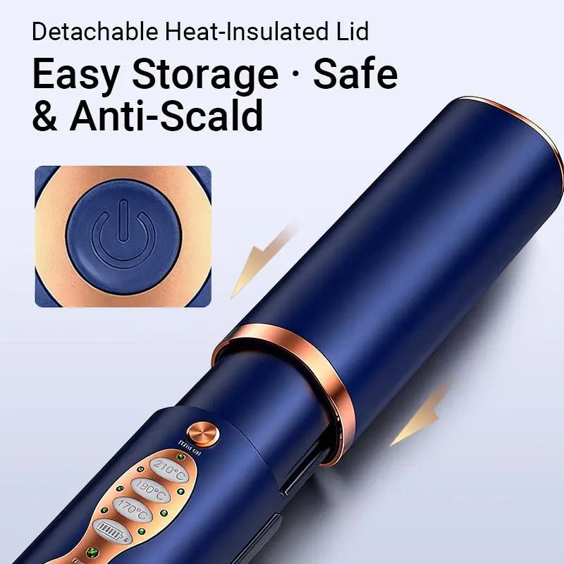 Premium 2-in-1 Cordless Flat Iron & Curler - Titanium Plates, 5000mAh, 210°C