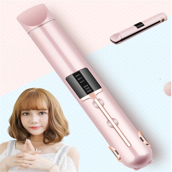Cordless Hair Straightener Flat Iron - Compact Travel-Friendly Design